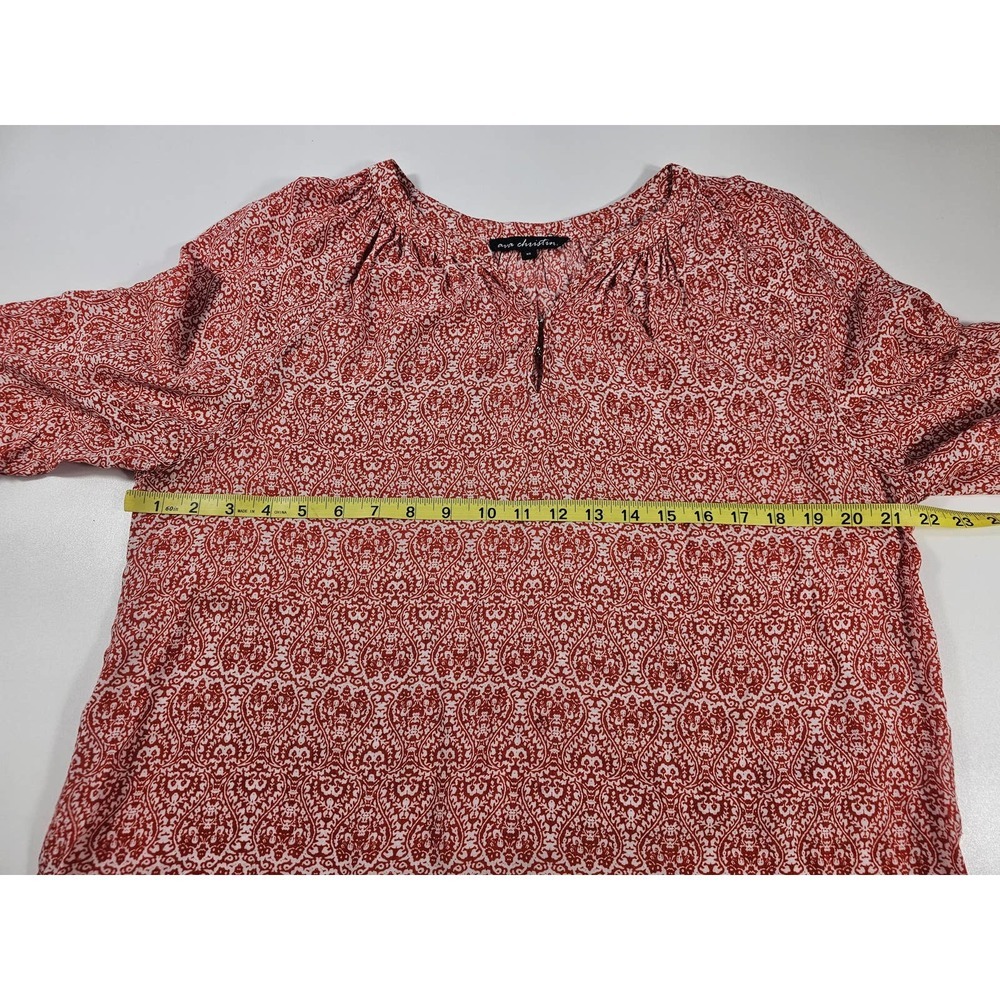 Ava Christine peasant style tunic blouse XL popover EUC  Career casual - Picture 8 of 8